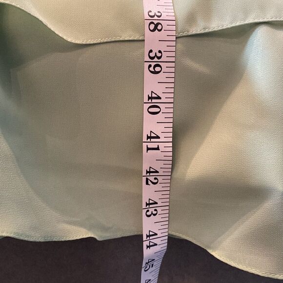 Women’s Green Chiffon & Lace Mid Length Dress with a Zip Up Back Size L NWOT - Picture 11 of 11